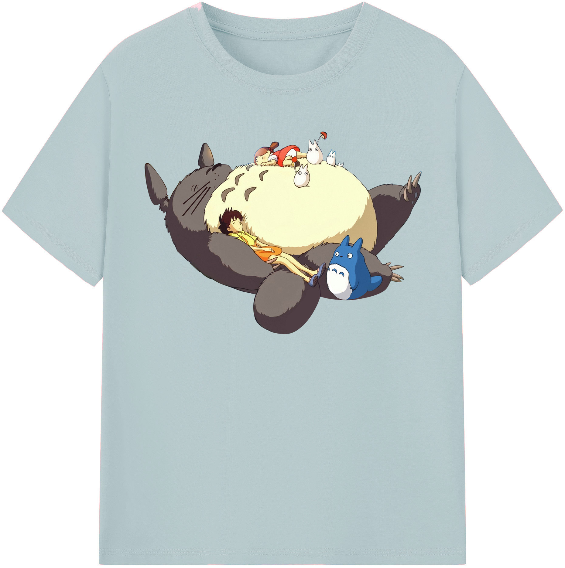 （画像用） となりのトトロ 草壁メイ 草壁サツキ My Neighbor Totoro Satsuki Kusakabe Mei Kusakabe 綿100％半袖Tシャツ（フロントプリント）